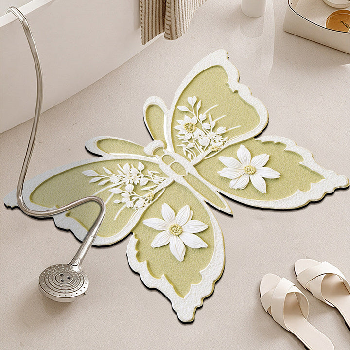 Butterfly Shaped Bathroom Rug Kalsten