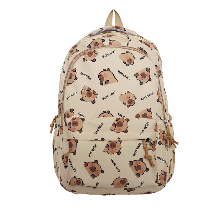 Backpack with Child-Friendly Capybara Design and Practical Compartments Kalsten
