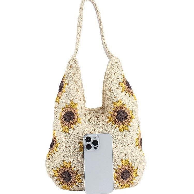 Handcrafted crochet bag with sunflower pattern Kalsten