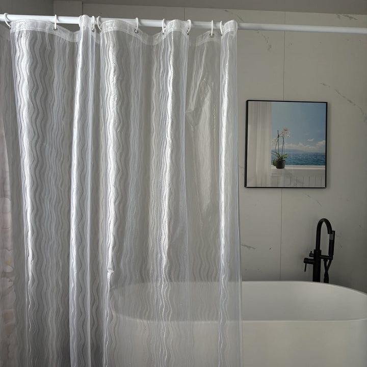 Textured Wave Pattern Shower Curtain Kalsten