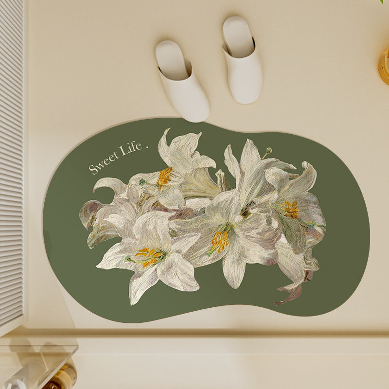 Floral-Inspired Decorative Bath Mat Kalsten