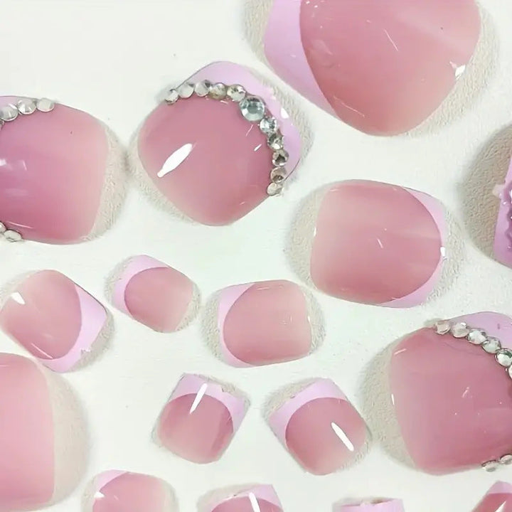 Elegant Rhinestone-Accented Pedicure Kalsten