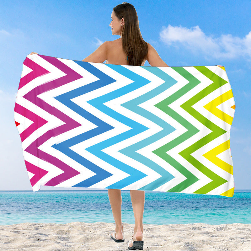 Beach towel with vibrant gradient color and stylish striped design Kalsten