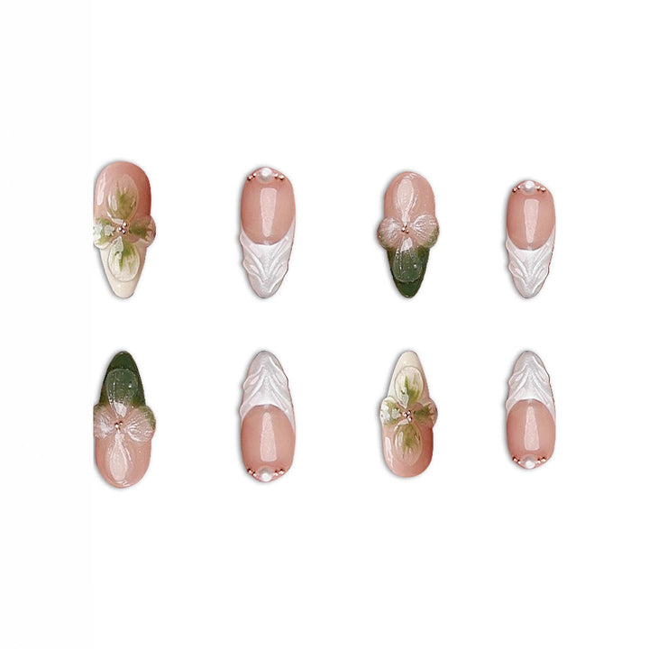 Elegant Floral Press-On Nail Art Kalsten