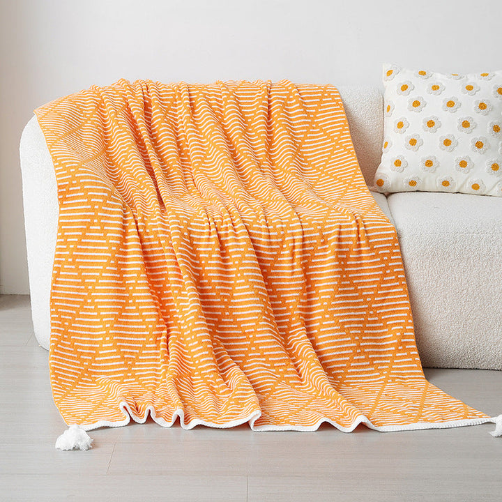 Women's knitted blanket with geometric pattern Kalsten
