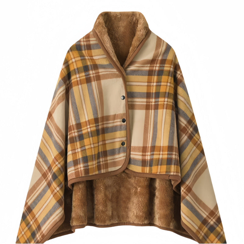 Women Comfortable Throw Blanket with Checkered Pattern Kalsten