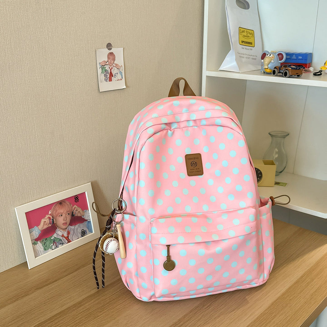 Casual Polka Dot School Backpack