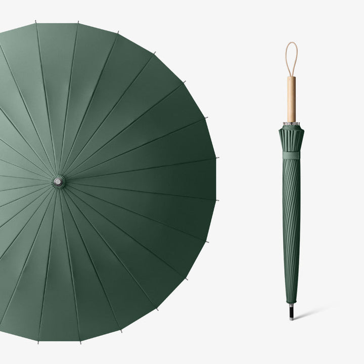 Ladies elegant folding umbrella with ergonomic wooden handle Kalsten