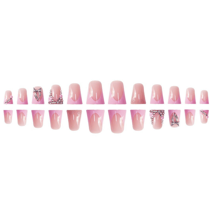 Elegant Floral Rhinestone Press-On Nails Kalsten