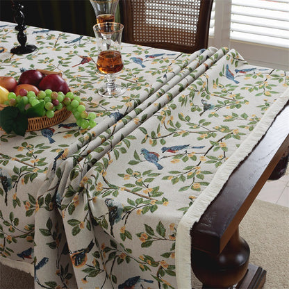 Artistic Bird Print Tablecloth