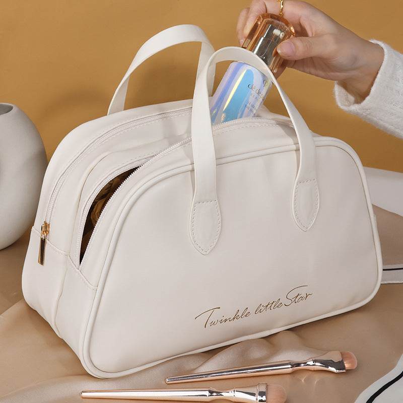 Cosmetic Organizer Bag With Double Zipper And Elegant Carry Handle Kalsten