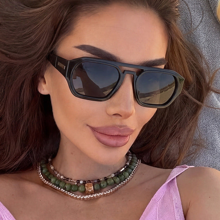 Women’s fashionable rectangular glasses with elegant metal accent Kalsten