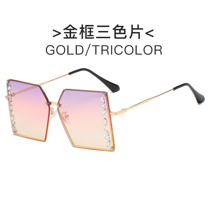 Women's futuristic sunglasses with striking hexagonal frame and high-quality glitter accents Kalsten