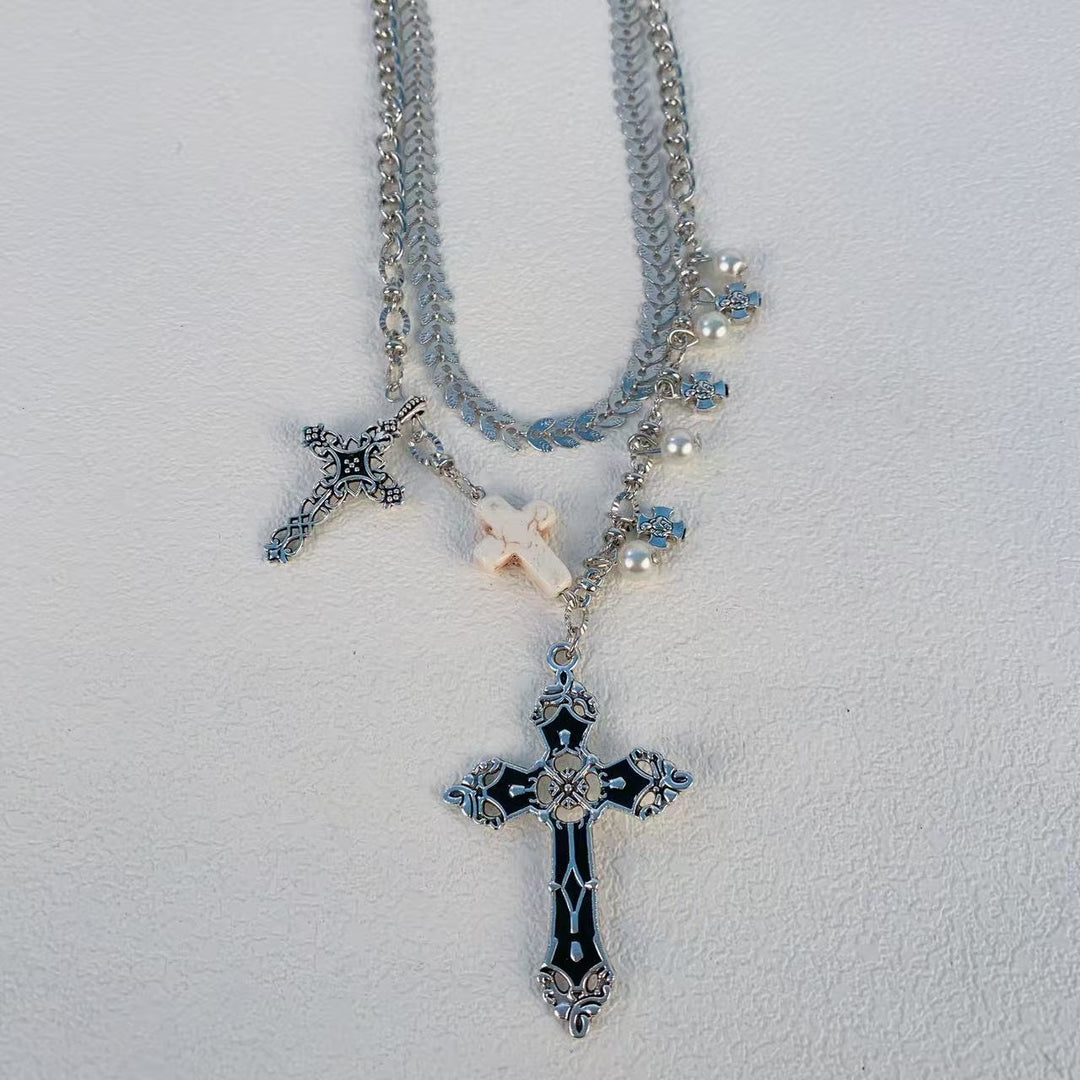 Layered Cross Pendant Necklace Kalsten