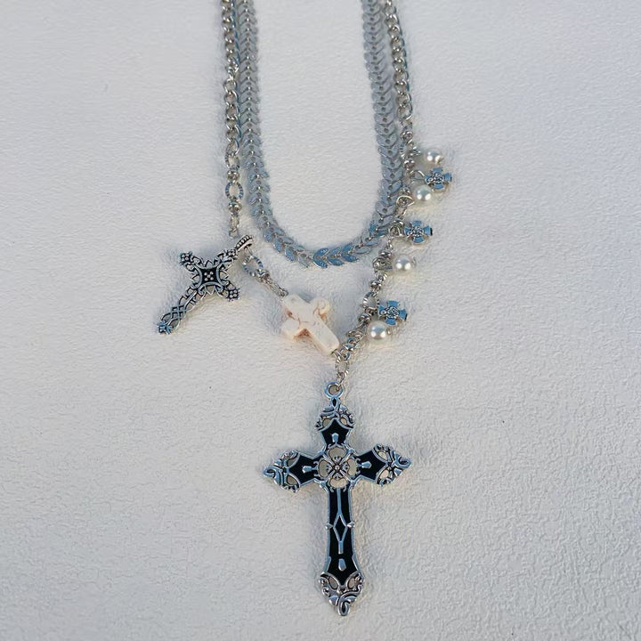 Layered Cross Pendant Necklace Kalsten