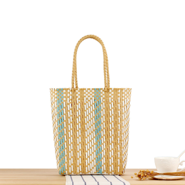 Braided Tote Bag with Geometric Design Kalsten