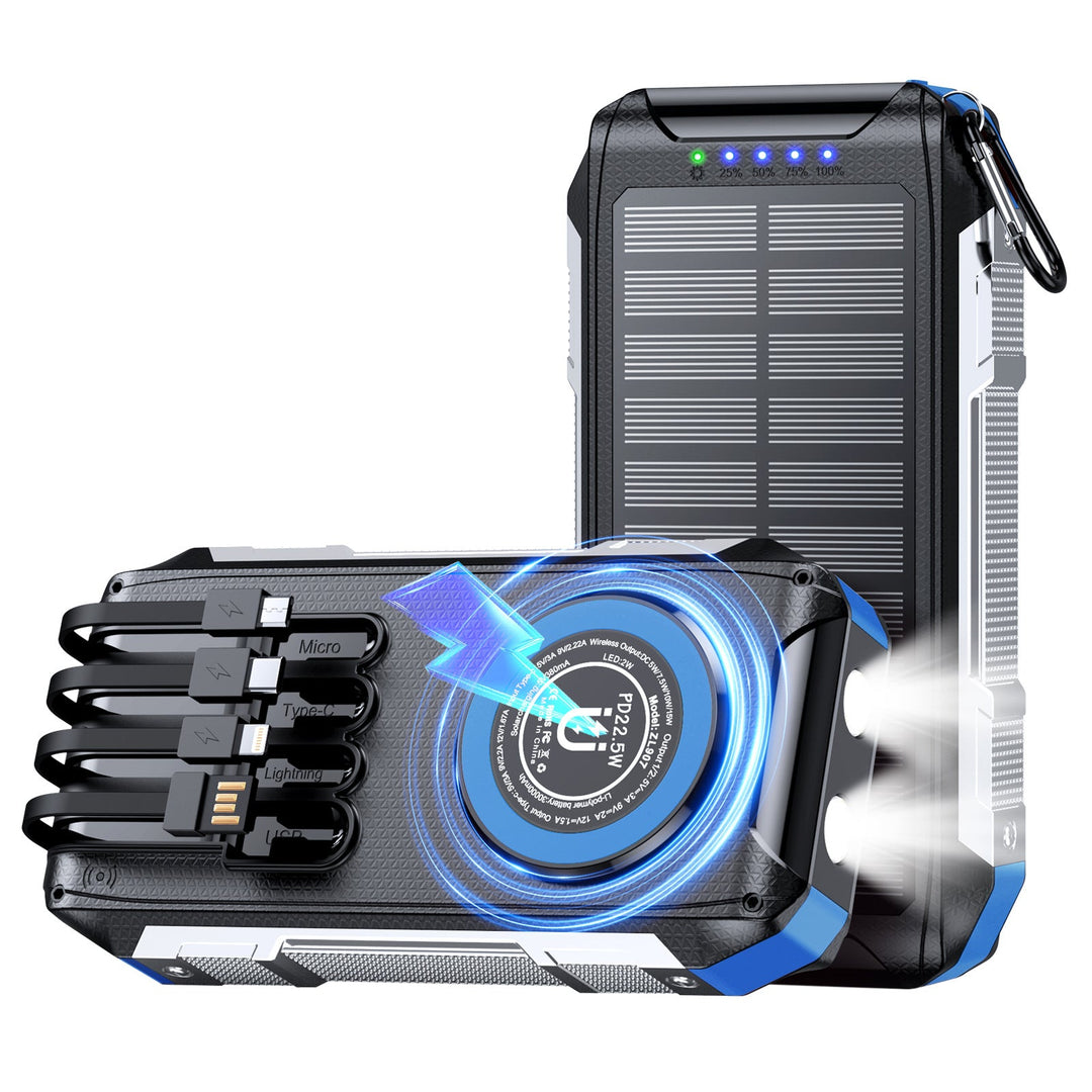 Multifunctional solar power bank with LED light and fast charging function Kalsten