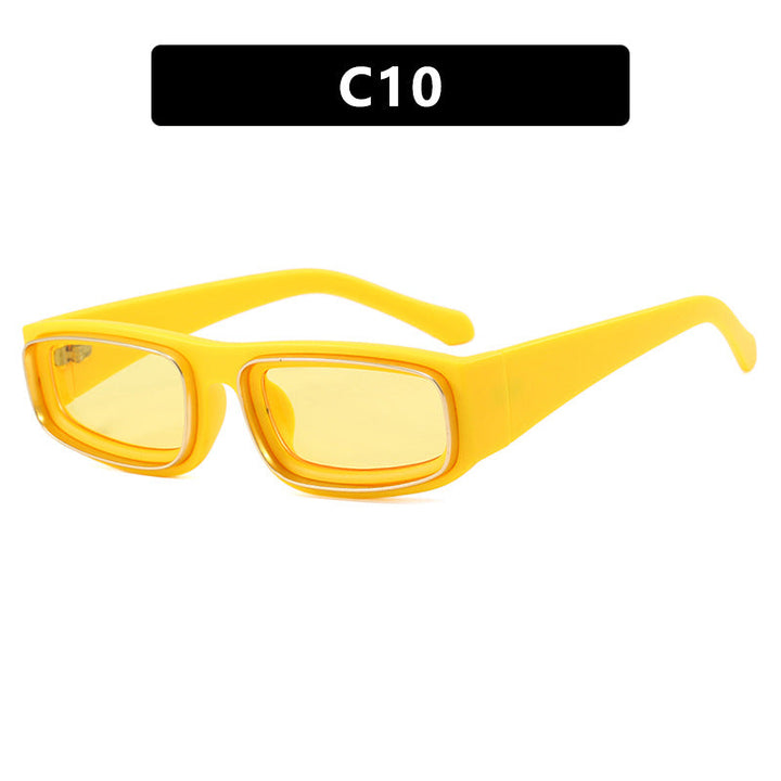 Ladies trendy rectangular sunglasses with elegant color play Kalsten