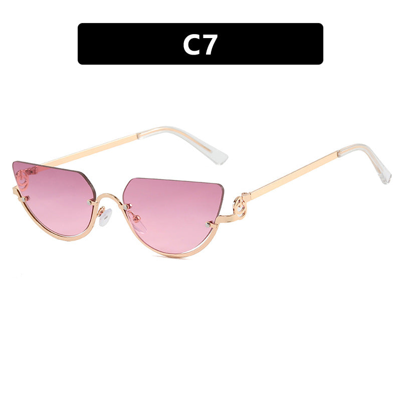 Ladies Cat-Eye Sunglasses with Gold-Colored Metal Frame and UV Protection Kalsten