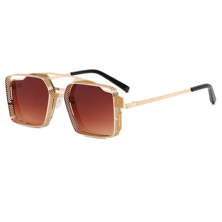 Women's square glasses with perforated, modern frame Kalsten