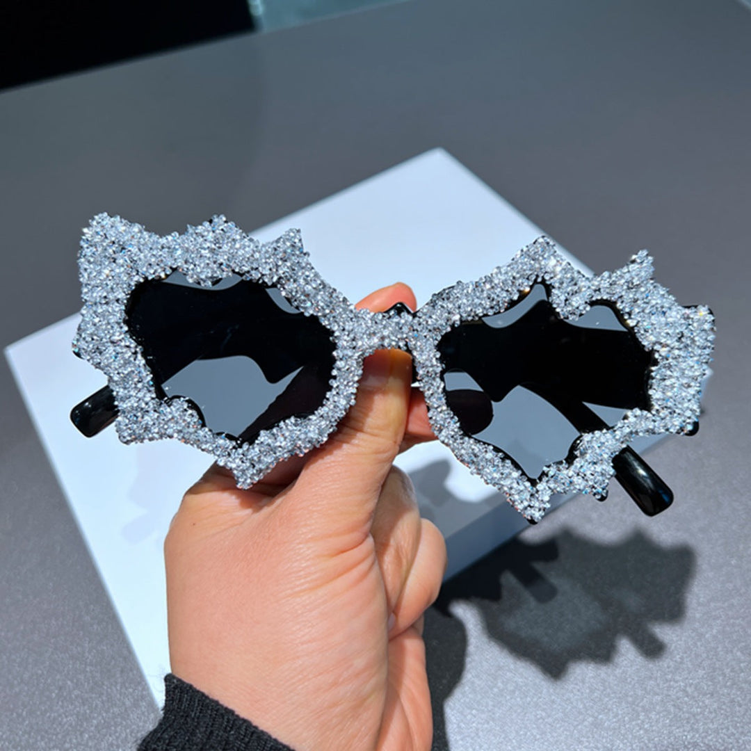 Ladies creative sunglasses in an extravagant design with glitter embellishments Kalsten