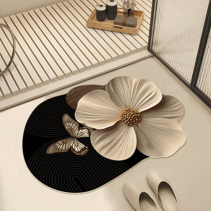 Artistic Floral Bath Mat Kalsten