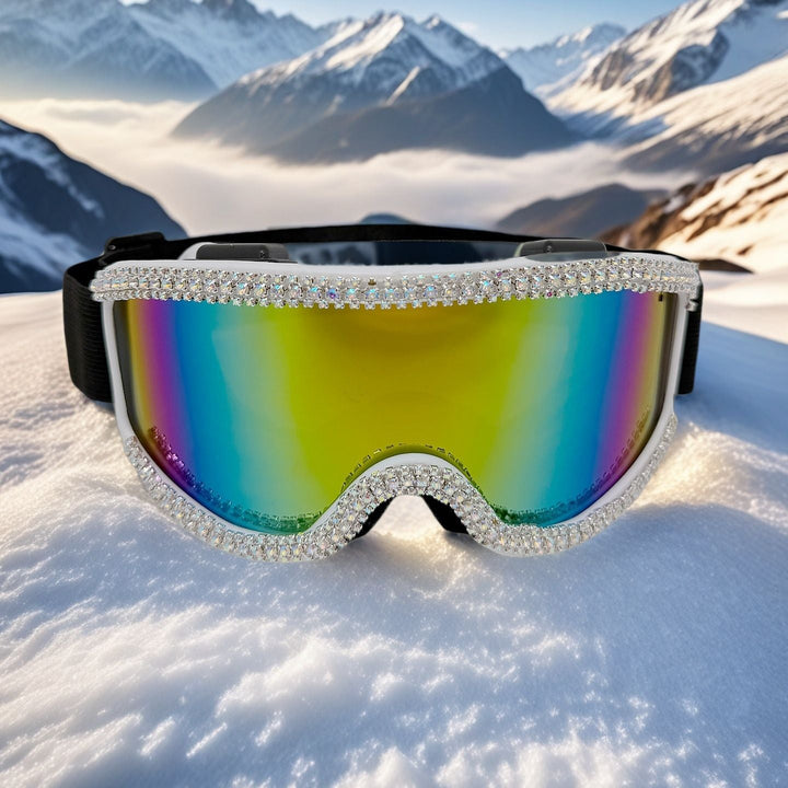Women Glamorous Ski Goggles with Sparkling Crystal Decoration Kalsten