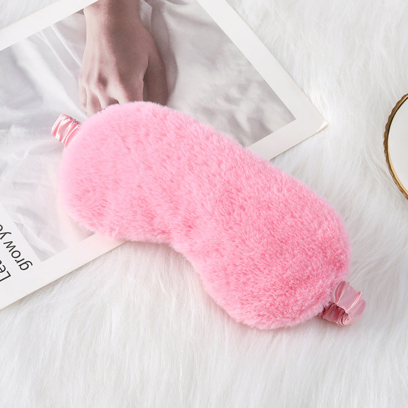 Women's cozy sleep mask made of plush with adjustable elastic band and lightproof inner lining Kalsten