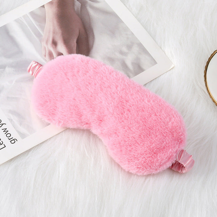 Women's cozy sleep mask made of plush with adjustable elastic band and lightproof inner lining Kalsten
