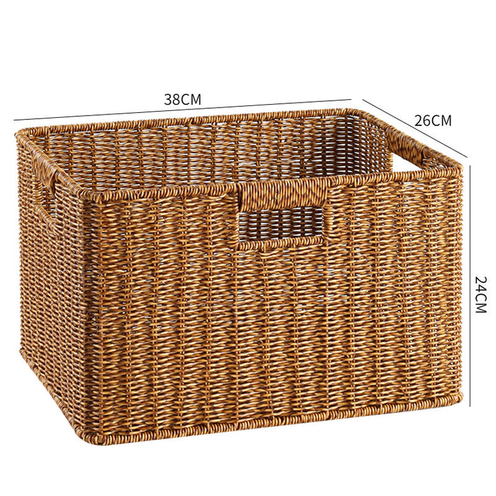 Woven Storage Basket with Ergonomic Cutout Handles Kalsten