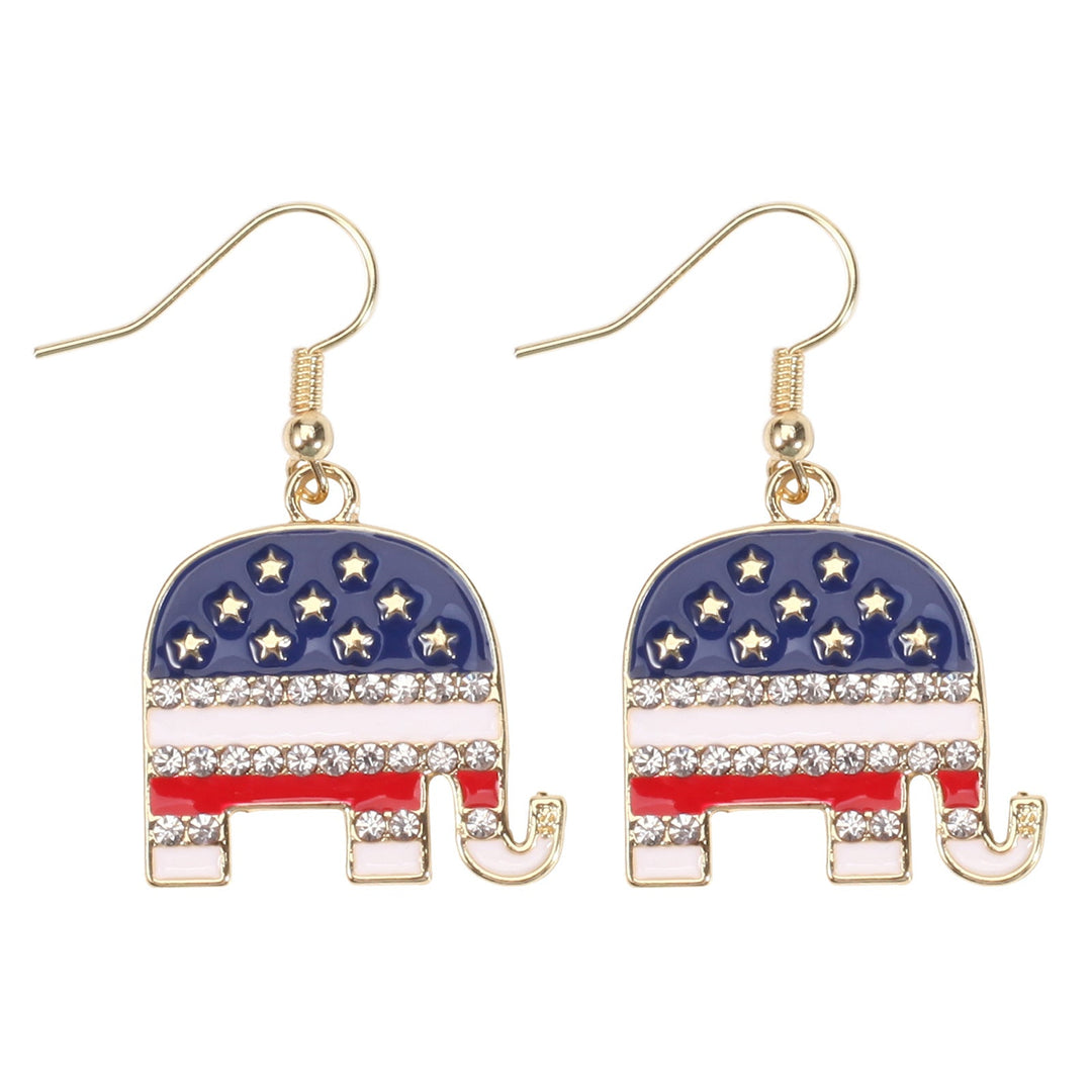 Women's filigree earrings in flag design with crystal stripes and enamel trim Kalsten
