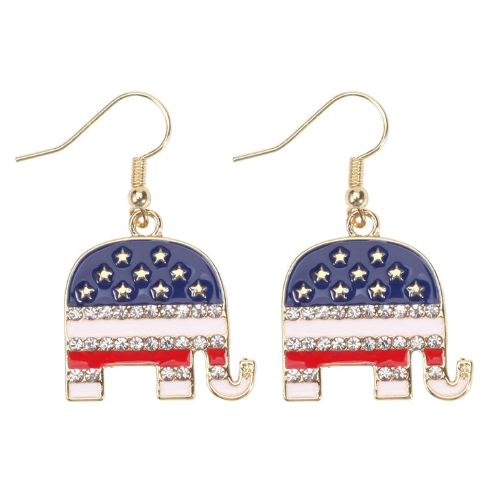 Women's filigree earrings in flag design with crystal stripes and enamel trim Kalsten