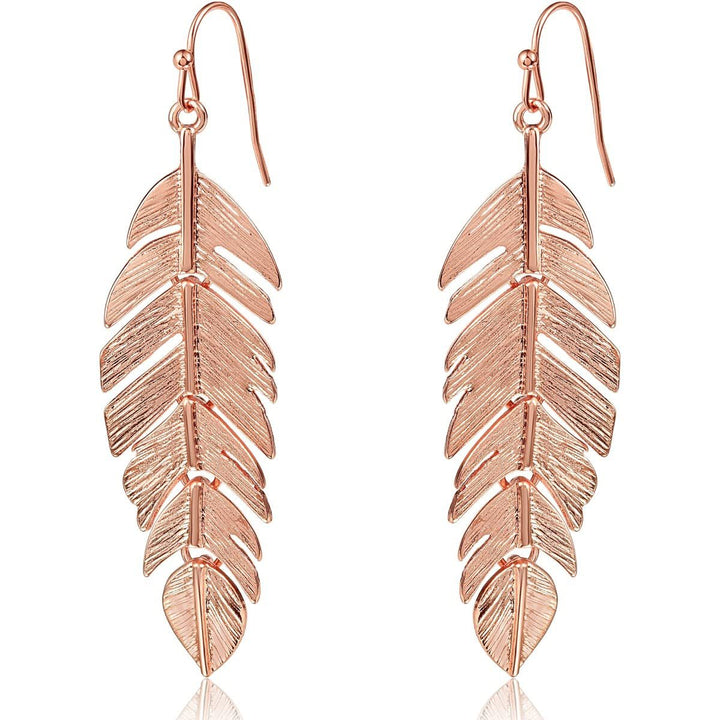 Leaf Design Dangle Earrings Kalsten