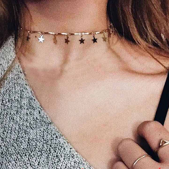 Star Charm Linked Chain Necklace Kalsten
