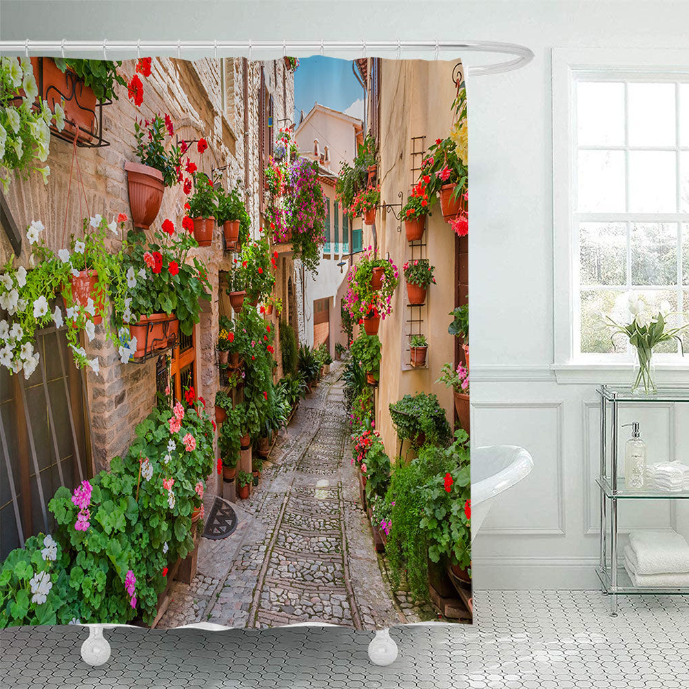 Floral Lane-Inspired Shower Curtain Kalsten