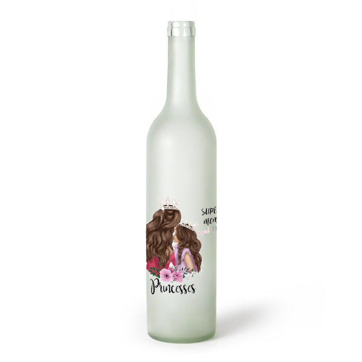 Decorative Frosted Glass Bottle Vase With Fashion Collage Decal