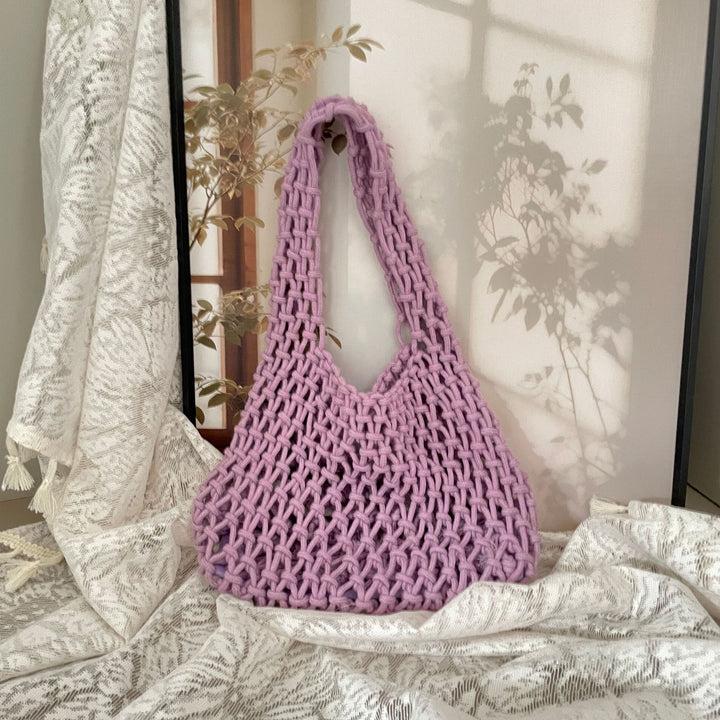 Hand-knotted tote bag in modern design Kalsten