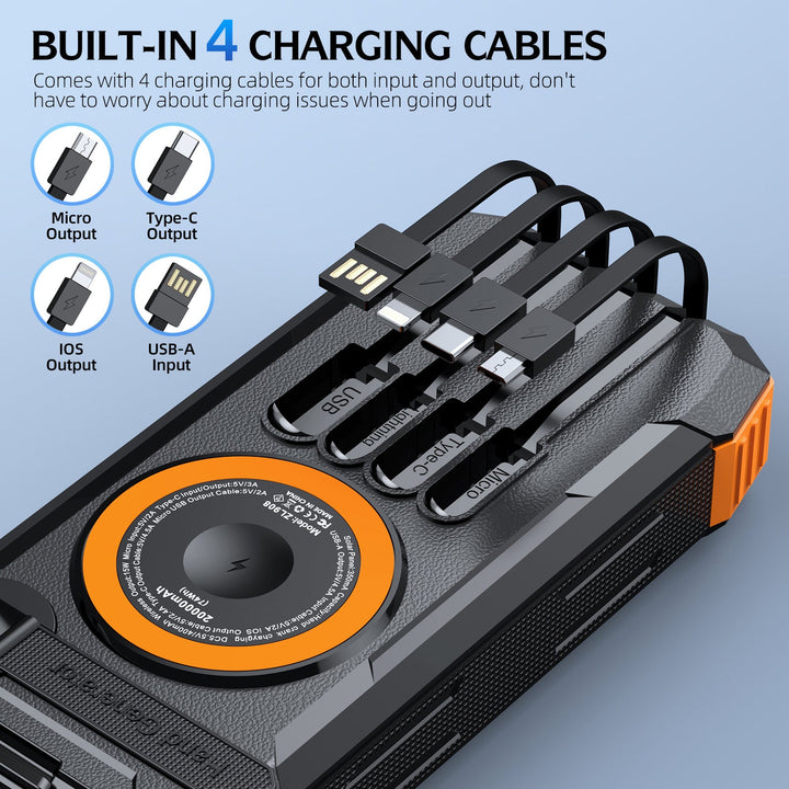 Outdoor Powerbank with solar charging function and integrated LED lamp Kalsten