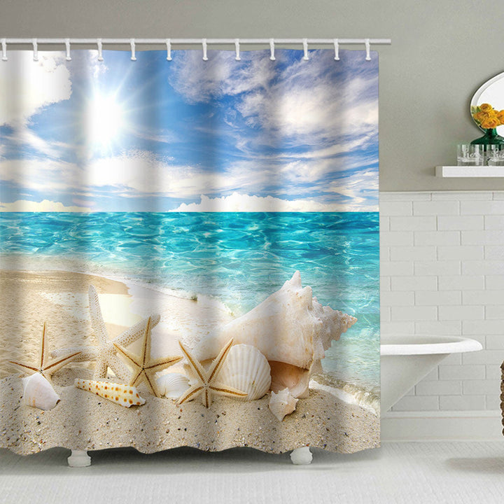 Beach-Themed Shower Curtain Kalsten