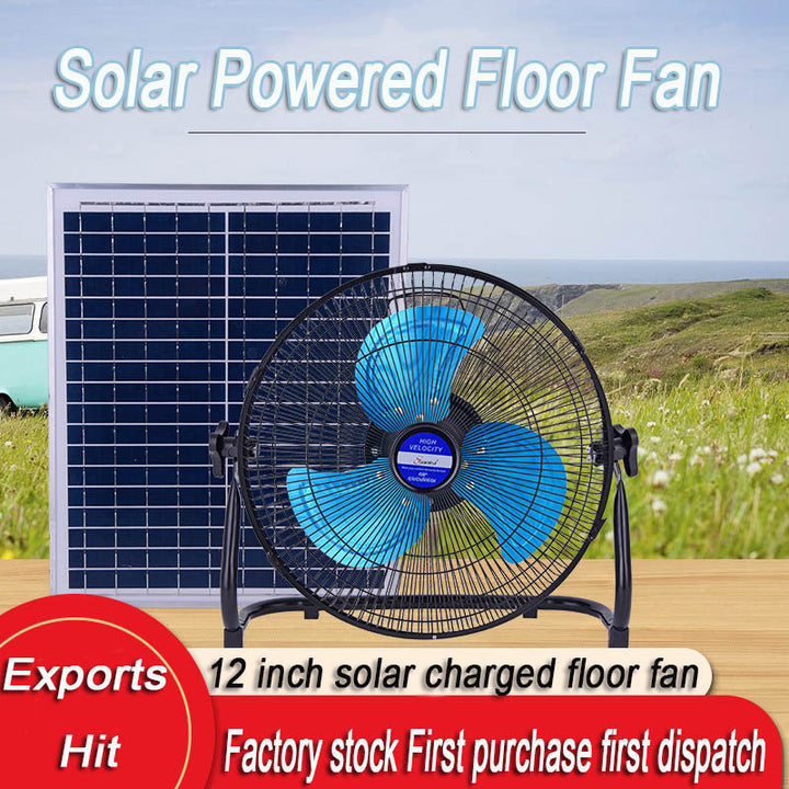 Women's Portable Solar Floor Fan with Silent Operation Kalsten