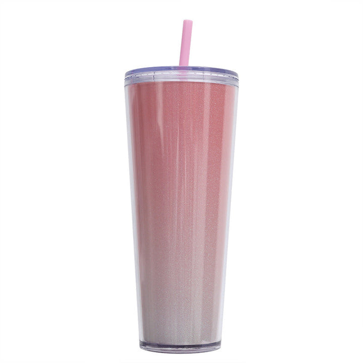 Women's Glittering Drinking Cup with Straw Kalsten