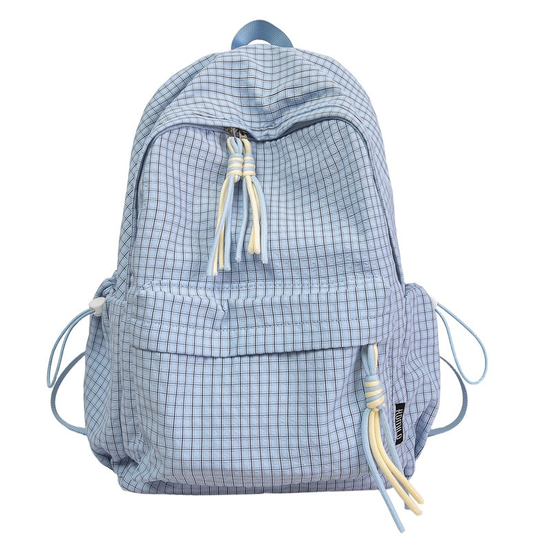 Casual Grid Patterned School Backpack Kalsten