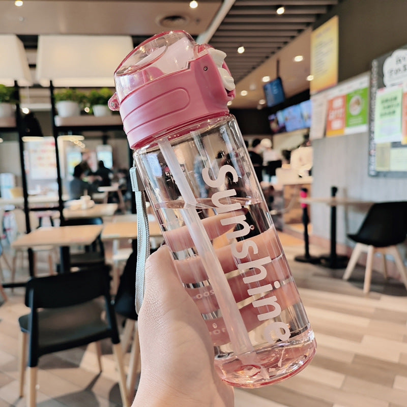 Women Transparent Water Bottle with Ergonomic Lid Kalsten