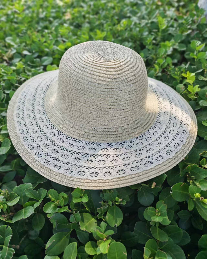 Sun hat with elegant crochet trim Kalsten