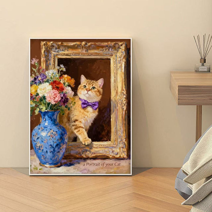 Decorative Cat-Themed Art Print Kalsten