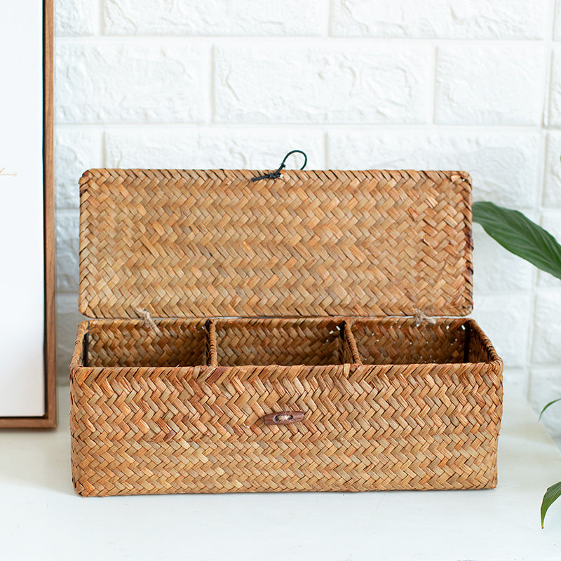 Unisex storage box made of handwoven natural material Kalsten