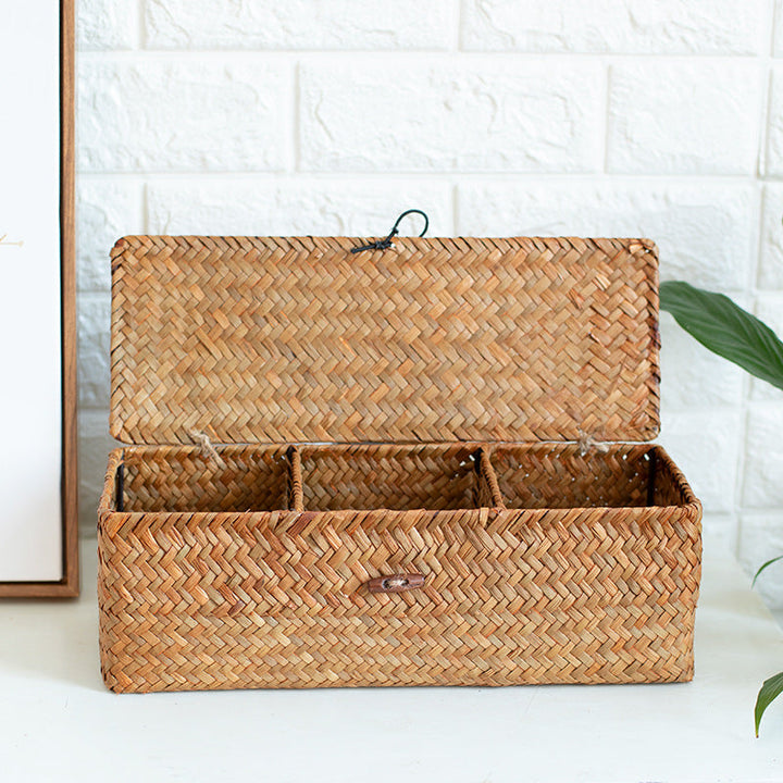 Unisex storage box made of handwoven natural material Kalsten