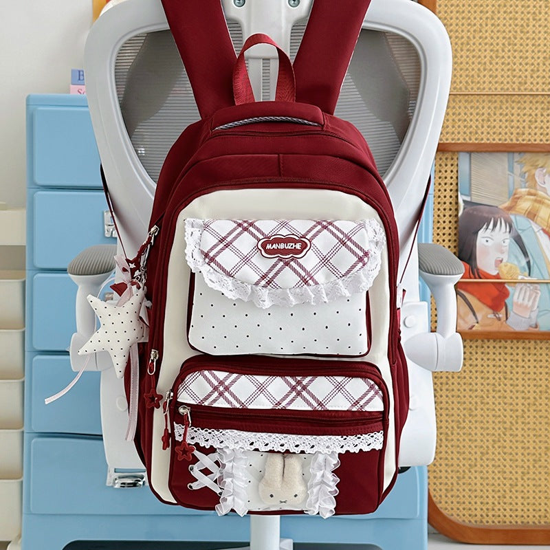 Fashion-Forward Ruffled Flap School Backpack