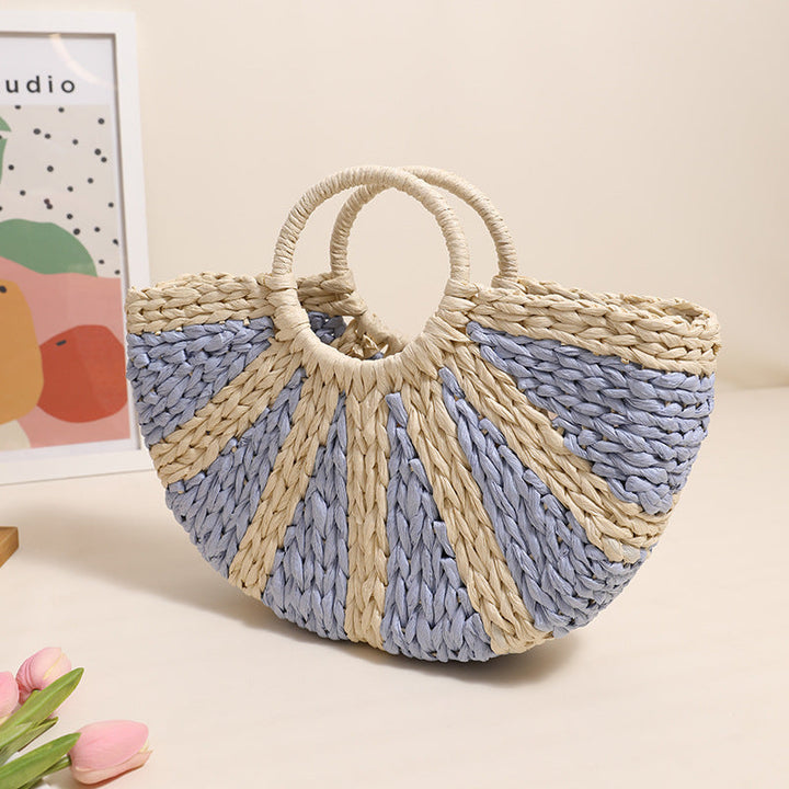Handbag Made of Handwoven Bast with Base Structure Kalsten