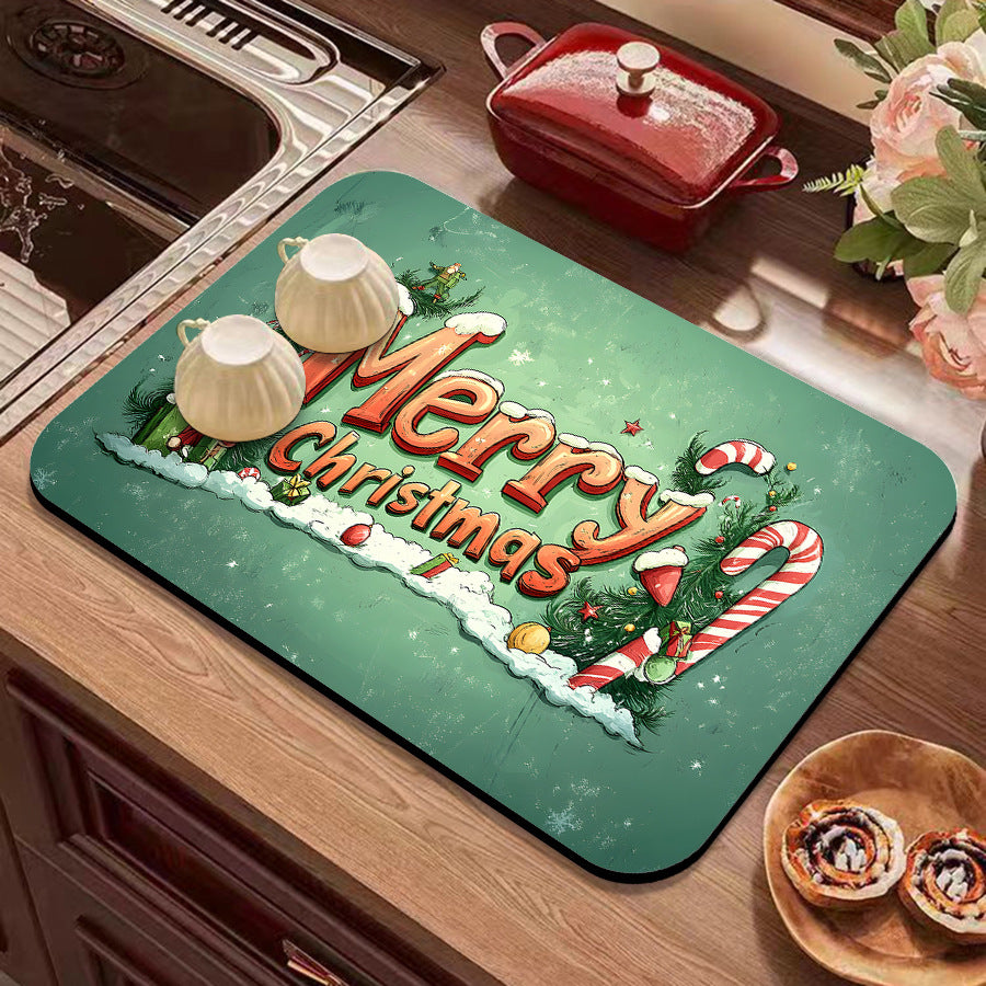 Festive Winter-Themed Kitchen Counter Mat Acalora